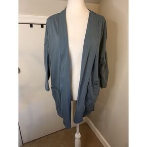 PACT Travel Cardigan 3/4 Length Sleeve Teal Green XS